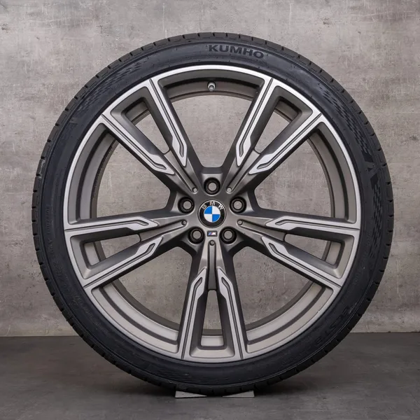 OEM BMW X5 X6 wheels 22 inch G05 G06 summer 8072002 8072003 styling 747 M ceriumgrey matt glossy