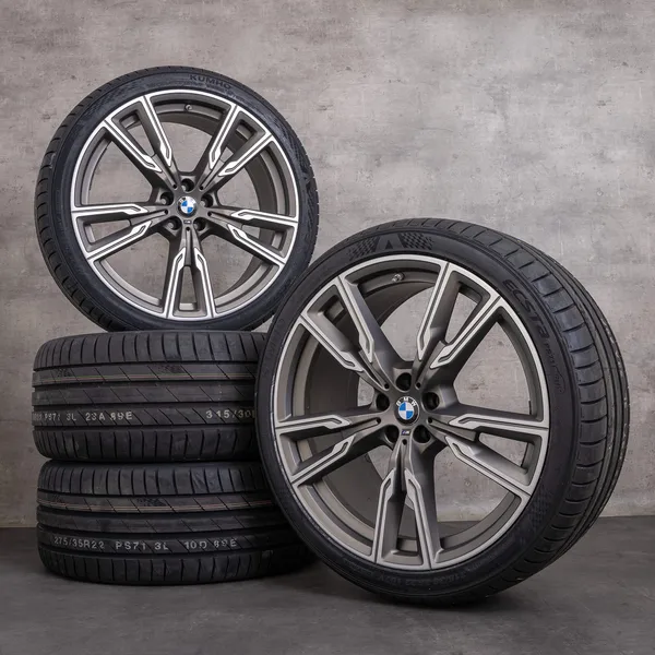 OEM BMW X5 X6 wheels 22 inch G05 G06 summer 8072002 8072003 styling 747 M ceriumgrey matt glossy