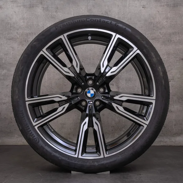 OEM BMW X5 X6 Rims 22 inch G05 G06 Summer wheels Styling 747 M 8072002 8072003 black glossy turned