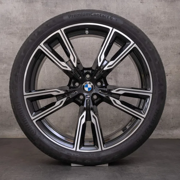 OEM BMW X5 X6 Rims 22 inch G05 G06 Summer wheels Styling 747 M 8072002 8072003 black glossy turned