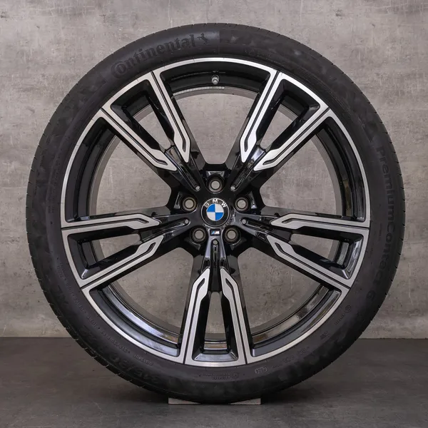 OEM BMW X5 X6 Rims 22 inch G05 G06 Summer wheels Styling 747 M 8072002 8072003 black glossy turned