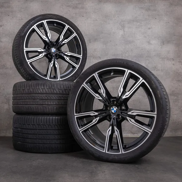 OEM BMW X5 X6 Rims 22 inch G05 G06 Summer wheels Styling 747 M 8072002 8072003 black glossy turned