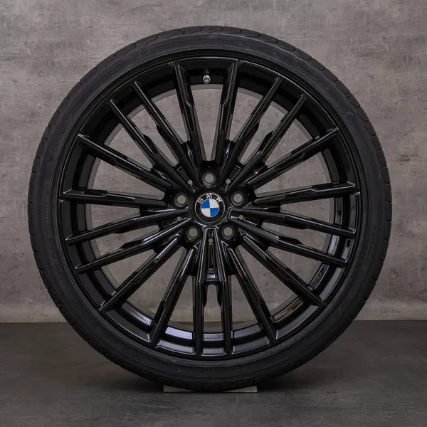 OEM BMW 8 Series rims 20 inch G14 G15 G16 Gran Coupe summer wheels Styling 729 M 8072025 8072026 black gloss