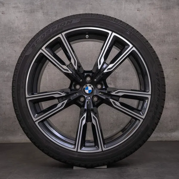 42670-styling-747-m-original-bmw-x5-x6-winterraeder-22-zoll-g05-g06-felgen-styling-747-m-6856025-68 (2) OEM BMW X5 X6 snow tire packages 22 inch G05 G06 Rims Styling 747 M 6856025 6856026 black glossy turned