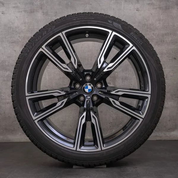 42670-styling-747-m-original-bmw-x5-x6-winterraeder-22-zoll-g05-g06-felgen-styling-747-m-6856025-685602 OEM BMW X5 X6 snow tire packages 22 inch G05 G06 Rims Styling 747 M 6856025 6856026 black glossy turned