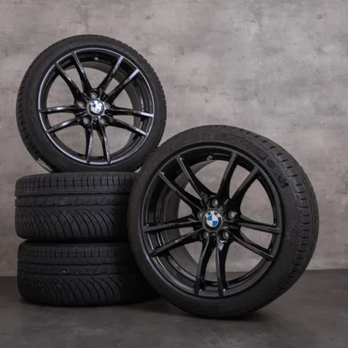 OEM BMW M3 M4 snow tire packages 18 inch F80 F82 F83 Rims Styling 640 M 2284905 2284906 black glossy