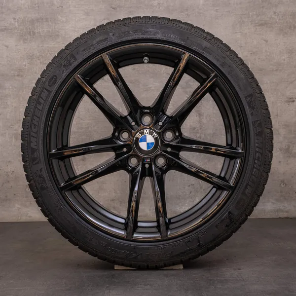 OEM BMW M3 M4 snow tire packages 18 inch F80 F82 F83 Rims Styling 640 M 2284905 2284906 black glossy