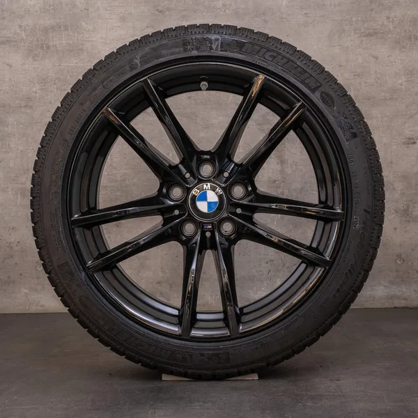 OEM BMW M3 M4 snow tire packages 18 inch F80 F82 F83 Rims Styling 640 M 2284905 2284906 black glossy