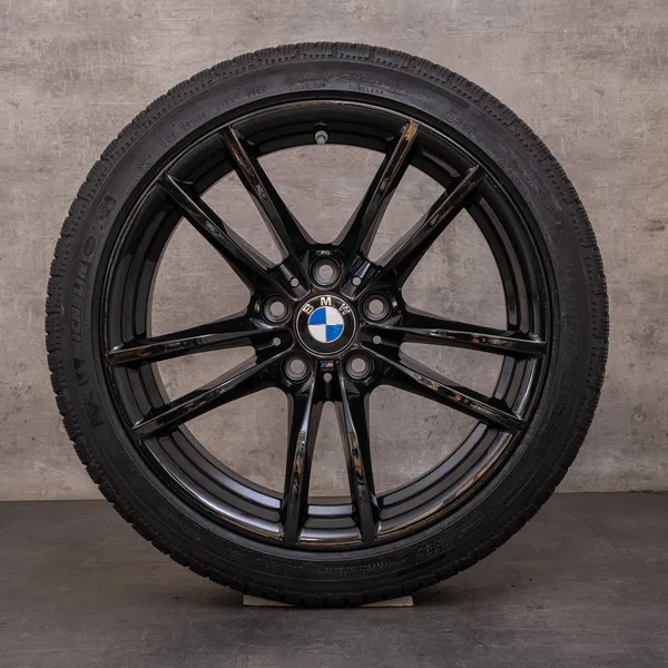 OEM BMW M3 M4 snow tire packages 18 inch F80 F82 F83 Rims Styling 640 M 2284905 2284906 black glossy