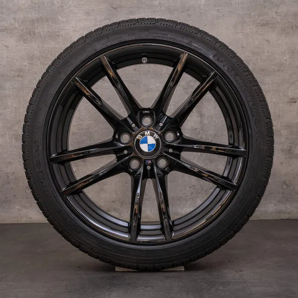OEM BMW M3 M4 snow tire packages 18 inch F80 F82 F83 Rims Styling 640 M 2284905 2284906 black glossy