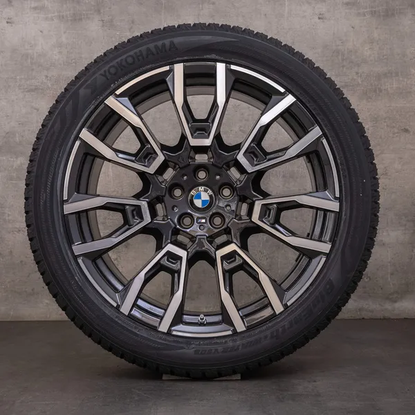 43276-styling-915-m-original-bmw-x5-x6-winterraeder-21-zoll-g05-g06-felgen-styling-915-m-6856023-6856024-orbit-grey-glanzgedre OEM BMW X5 X6 snow tire packages 21 inch G05 G06 rims styling 915 M 6856023 6856024 orbit grey glossy turned NEW