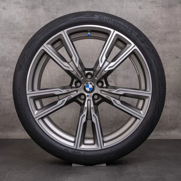 OEM BMW X5 X6 Rims 22 inch G05 G06 Summer wheels 8072002 8072003 Styling 747 M ceriumgrey matt glossy turned