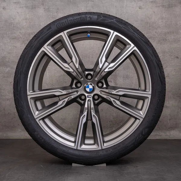 OEM BMW X5 X6 Rims 22 inch G05 G06 Summer wheels 8072002 8072003 Styling 747 M ceriumgrey matt glossy turned