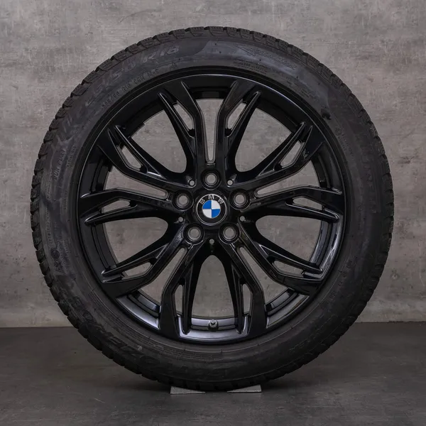 OEM BMW X1 X2 snow tire packages 18 inch F48 F39 Rims Styling 566 6883503 black glossy