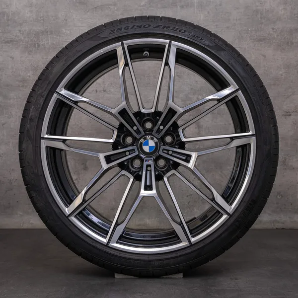 OEM BMW M3 M4 snow tire packages 19 20 inch G80 G82 G83 Rims 8093832 8093833 Styling 825 black glossy turned
