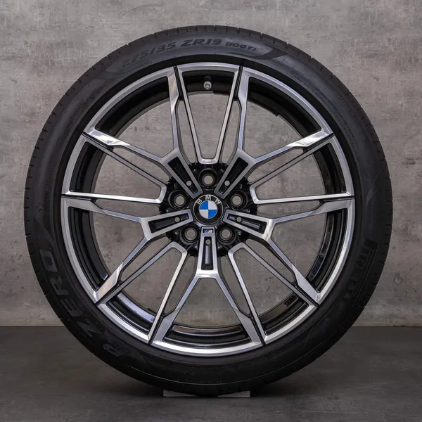 OEM BMW M3 M4 snow tire packages 19 20 inch G80 G82 G83 Rims 8093832 8093833 Styling 825 black glossy turned
