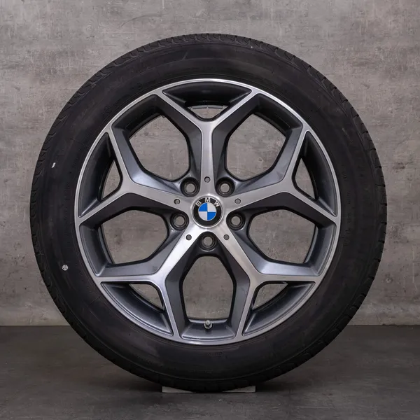 OEM BMW X1 X2 snow tire packages 18 inch F48 F39 rims styling 569 6856070 orbit grey glossy turned