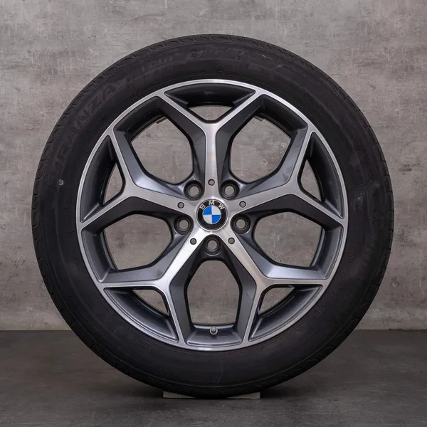 OEM BMW X1 X2 snow tire packages 18 inch F48 F39 rims styling 569 6856070 orbit grey glossy turned