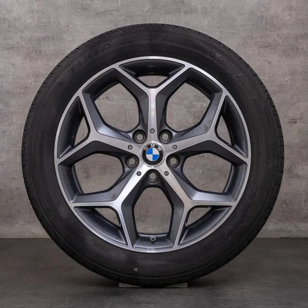 OEM BMW X1 X2 snow tire packages 18 inch F48 F39 rims styling 569 6856070 orbit grey glossy turned
