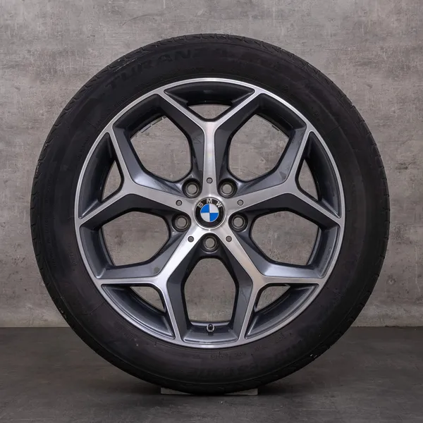 OEM BMW X1 X2 snow tire packages 18 inch F48 F39 rims styling 569 6856070 orbit grey glossy turned
