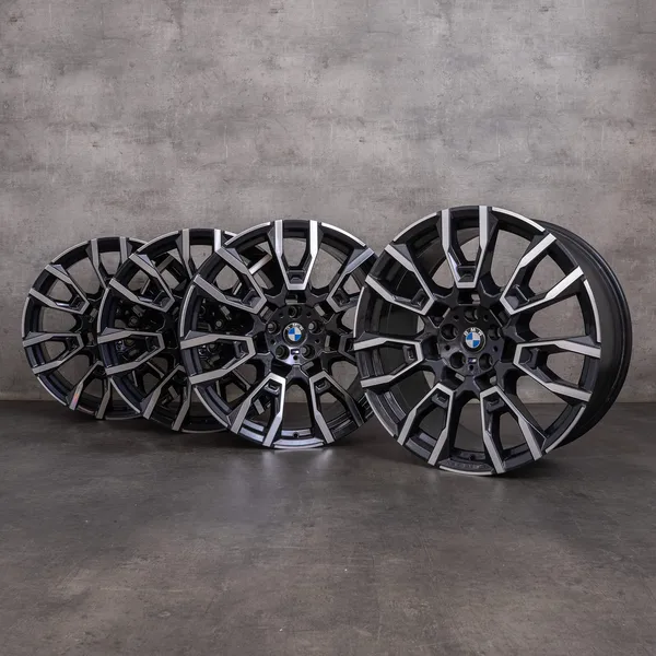 OEM BMW X5 X6 Rims 21 inch G05 G06 Styling 915 M 6856023 6856024 midnight grey glossy turned