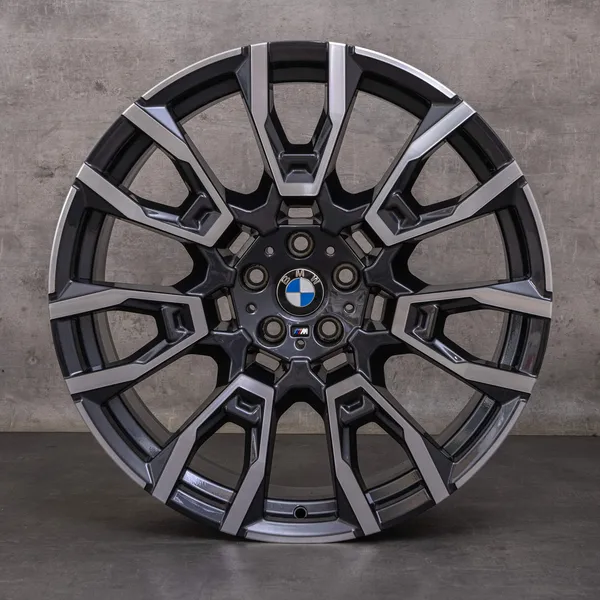 OEM BMW X5 X6 Rims 21 inch G05 G06 Styling 915 M 6856023 6856024 midnight grey glossy turned
