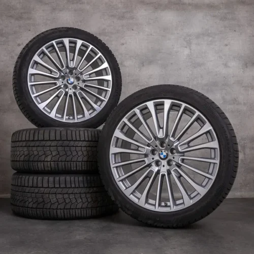 OEM BMW X7 snow tire packages 22 inch G07 rims styling 757 6885144 6885463 ferric grey glossy turned