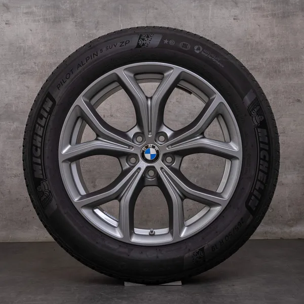 OEM BMW X5 X6 snow tire packages 19 inch G05 G06 rims styling 735 6883752 ferric grey gloss