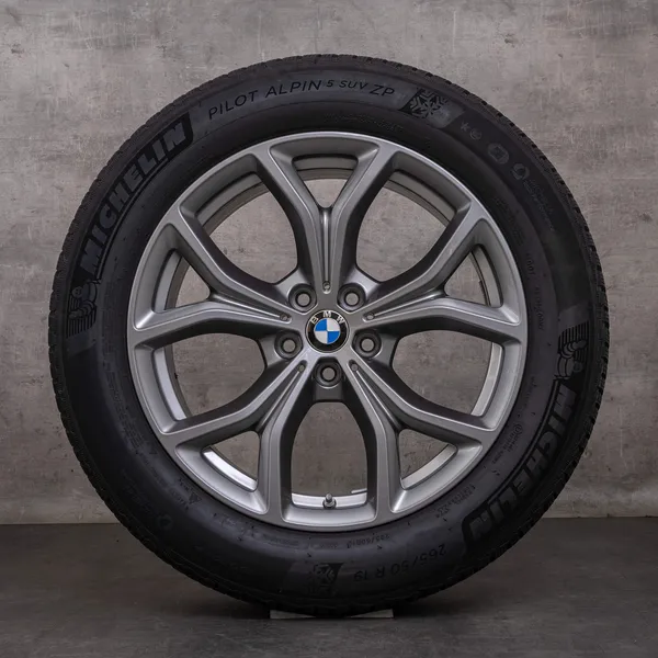 OEM BMW X5 X6 snow tire packages 19 inch G05 G06 rims styling 735 6883752 ferric grey gloss