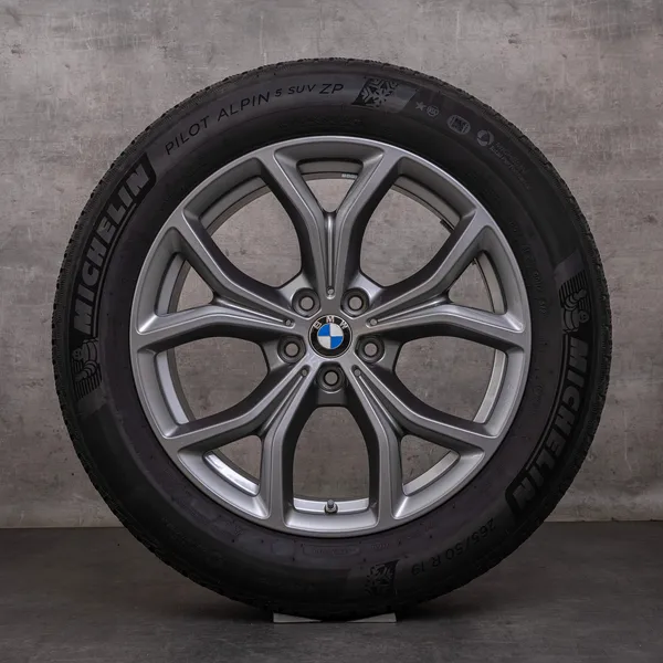 OEM BMW X5 X6 snow tire packages 19 inch G05 G06 rims styling 735 6883752 ferric grey gloss