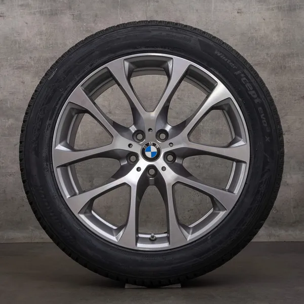 OEM BMW X5 X6 snow tire packages 20 inch G05 G06 rims styling 738 6883757 ferric grey glossy turned