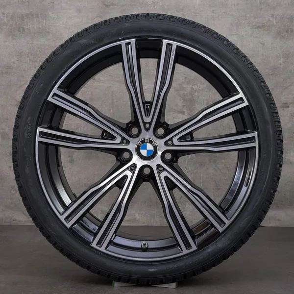 OEM BMW 8 Series snow tire packages 20 inch G14 G15 G16 rims 8072027 8072028 jet black glossy turned