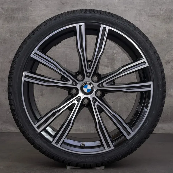 OEM BMW 8 Series snow tire packages 20 inch G14 G15 G16 rims 8072027 8072028 jet black glossy turned