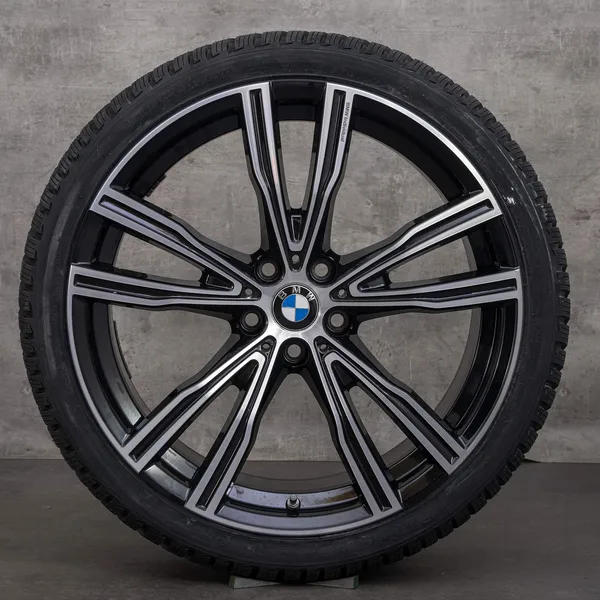 OEM BMW 8 Series snow tire packages 20 inch G14 G15 G16 rims 8072027 8072028 jet black glossy turned
