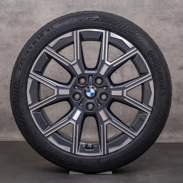 OEM BMW 1 Series 2 snow tire packages 18 inch F70 F74 Gran Goupe Rims Styling 974 5A45266 gray glossy turned NEW
