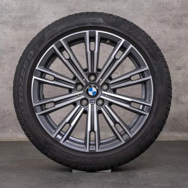 OEM BMW 2 Series 3 4 snow tire packages 18 inch G42 G20 G21 G22 G23 Rims Styling 790 M 8089890 orbit grey glossy turned