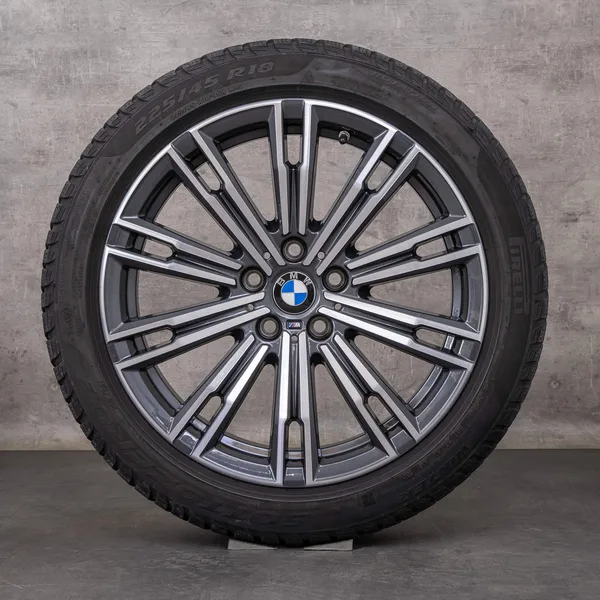 OEM BMW 2 Series 3 4 snow tire packages 18 inch G42 G20 G21 G22 G23 Rims Styling 790 M 8089890 orbit grey glossy turned