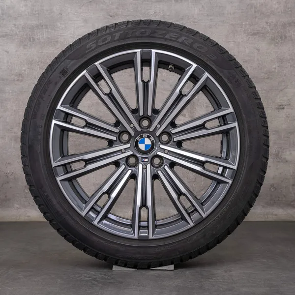 OEM BMW 2 Series 3 4 snow tire packages 18 inch G42 G20 G21 G22 G23 Rims Styling 790 M 8089890 orbit grey glossy turned