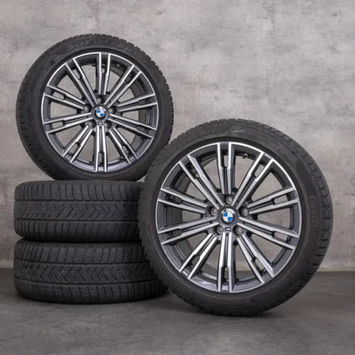 OEM BMW 2 Series 3 4 snow tire packages 18 inch G42 G20 G21 G22 G23 Rims Styling 790 M 8089890 orbit grey glossy turned