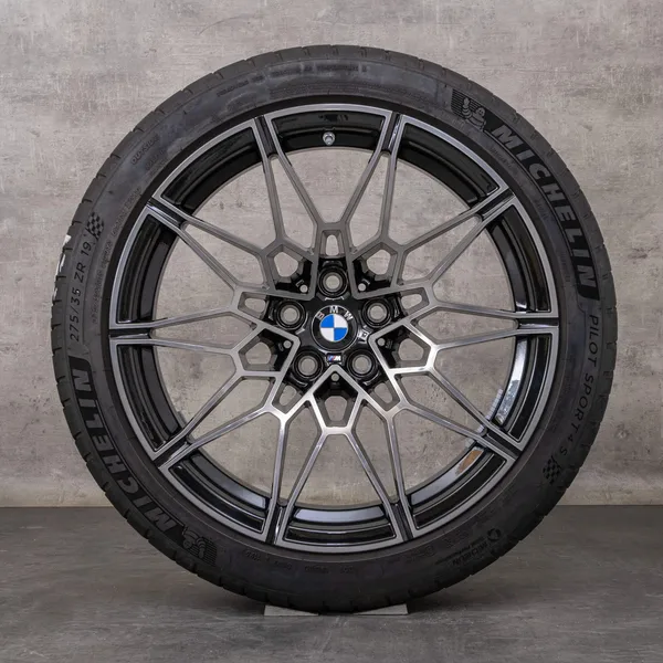 OEM BMW M2 M3 M4 Rims 19 20 inch G87 G80 G81 G82 G83 Summer wheels Styling 826 M 8093838 8093839 black glossy turned