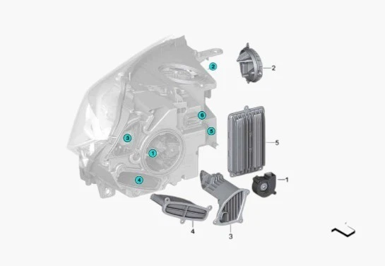 BMW X5 F15,F85,F16,F86 Adaptive LED Headlight PAIR USED GENUINE 7381137 7381138