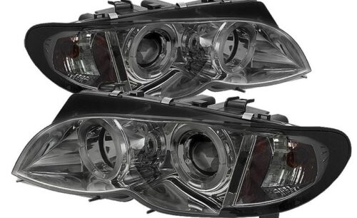 BMW 02-05 E46 3-Series 4DR Smoke Dual Halo Projector Headlights 325i 330i Sedan