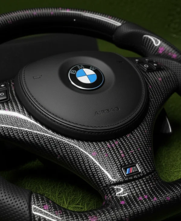 s-l960 (2) BMW M REAL CARBON FIBER STEERING WHEEL FOR BMW E90 E91 E92 E93 M3 E82 E81 E88