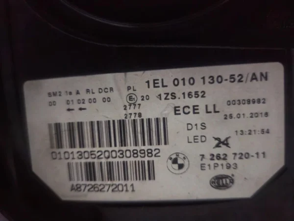 s-l960 (5) BMW 5 GT F07 GT Bi Xenon Headlight Right Side OEM USED GENUINE 7262720