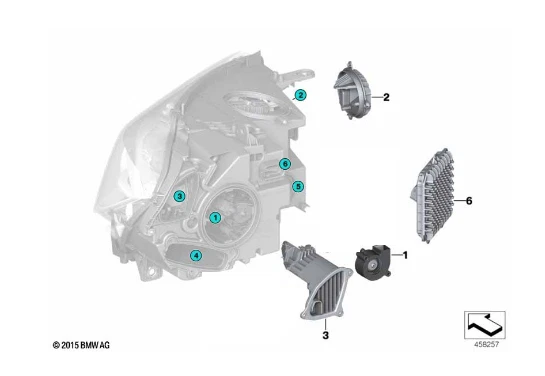 BMW X5 F15 F85 F16 F86 LCI Adaptive LED Headlight LEFT USED GENUINE 7442647