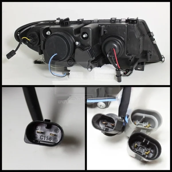 BMW 02-05 E46 3-Series 4DR Smoke Dual Halo Projector Headlights 325i 330i Sedan