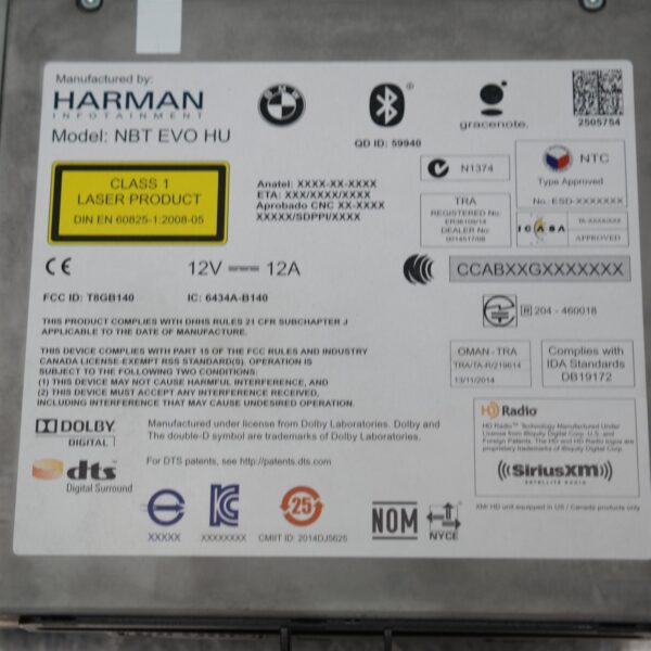 STEREO/HEAD UNIT F22 # Head Unit # NBT EVO (582) *65-50*