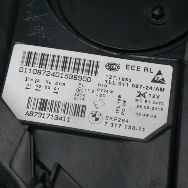 SAMSUNG CSC RIGHT HEADLAMP F10/F11, SEDAN/WAGON, XENON, NON ADAPTIVE TYPE, 07/13-01/17