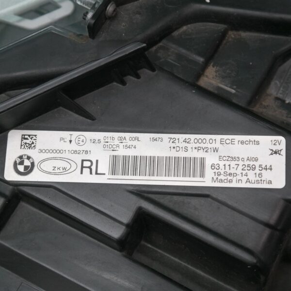 RIGHT HEADLAMP F30/F31, SEDAN/WAGON, XENON, ADAPTIVE TYPE, 11/11-12/15