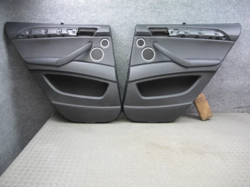10-14 BMW E71 X6 X6M SET OF 2 REAR DOOR INTERIOR TRIM PANEL W SUN SHADES OEM